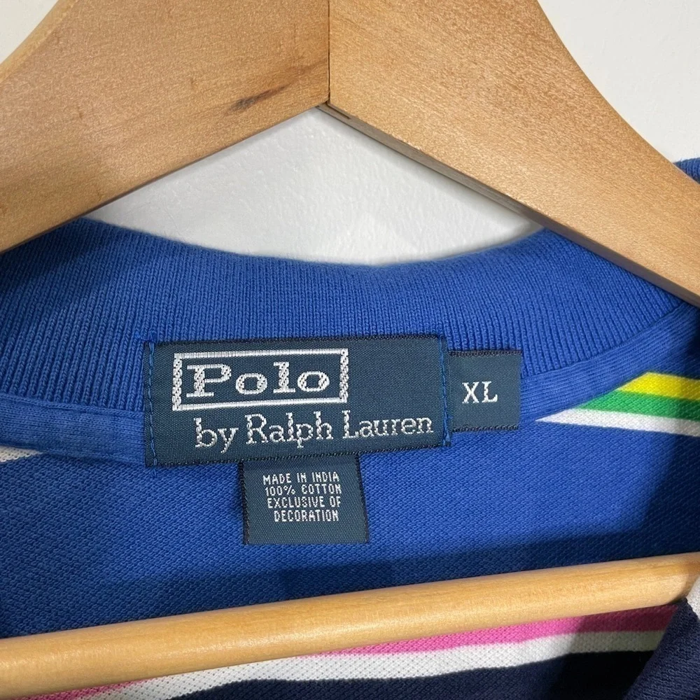 Polo by Ralph Lauren Multi-Color Striped Collared Short Sleeve Shirt